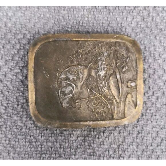 Vintage 1976 Largemouth Bass Brass Belt Buckle  by Indiana Metal Craft - Picture 2 of 8